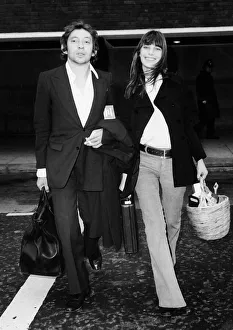 Serge Gainsbourg French composer musician 1971 with wife actress Jane Serge Gainsbourg French composer musician 1971 with wife actress Jane