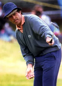 Seve Ballesteros golfer watching his birdie put fail on the 18th British open golf Seve Ballesteros golfer watching his birdie put fail on the 18th British open golf