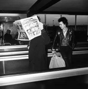 The Sex Pistols at Heathrow Airport before flying off for an American tour The Sex Pistols at Heathrow Airport before flying off for an American tour