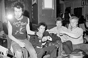 Sex Pistols punk rock band seen here in a London Pub Circa 1976 Left is Sid Sex Pistols punk rock band seen here in a London Pub Circa 1976 Left is Sid
