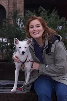 Shauna Lowry TV Presenter October 1999 with her pet dog Doc at Battersea Dogs Home Shauna Lowry TV Presenter October 1999 with her pet dog Doc at Battersea Dogs Home