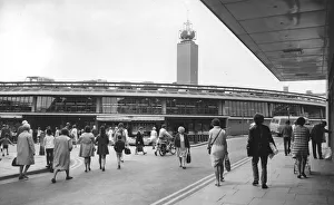 Shoppers milling around at Coventry's Retail Market. 2nd July 1971 Shoppers milling around at Coventry's Retail Market. 2nd July 1971