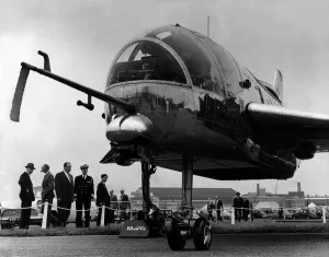 The Short SC1 vertical take off research jet aircraft, pictured at the Farnborough The Short SC1 vertical take off research jet aircraft, pictured at the Farnborough