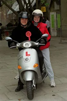 Sid Owen Actor May 98 Eastenders actor sitting on vespa motorbike with fellow Sid Owen Actor May 98 Eastenders actor sitting on vespa motorbike with fellow