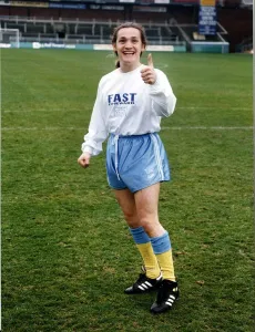 Sid Owen Actor stars as Ricky in Eastenders in Football ground wearing soccer kit costume Sid Owen Actor stars as Ricky in Eastenders in Football ground wearing soccer kit costume