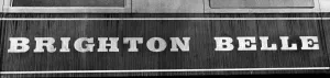 The sign on the side of the carriage of the Brighton Belle Pullman car train which is The sign on the side of the carriage of the Brighton Belle Pullman car train which is