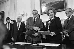 Signing Of The Anglo-Irish Agreement Nov 1985 Signing the historical agreement Signing Of The Anglo-Irish Agreement Nov 1985 Signing the historical agreement