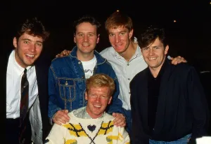 Simple Minds meet Scotland football players April 1989 Simple Minds meet Scotland football players April 1989