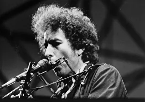 Singer Bob Dylan in concert at St James's Park, Newcastle Thursday 5th July 1984 Singer Bob Dylan in concert at St James's Park, Newcastle Thursday 5th July 1984