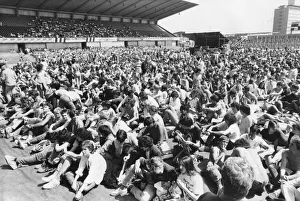 Singer Bob Dylan in concert at St James's Park, Newcastle 5 July 1984 - the crowd Singer Bob Dylan in concert at St James's Park, Newcastle 5 July 1984 - the crowd