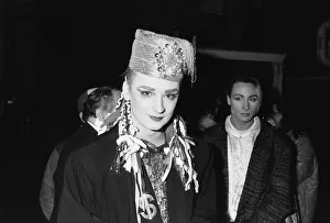 Singer Boy George during the Culture Club concert at Wembley. 22nd December 1984 Singer Boy George during the Culture Club concert at Wembley. 22nd December 1984
