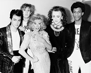 Singer Boy George with his group Culture Club and Joan Rivers Singer Boy George with his group Culture Club and Joan Rivers