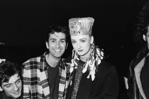 Singer Boy George with Paul King during the Culture Club concert at Wembley Singer Boy George with Paul King during the Culture Club concert at Wembley