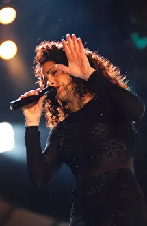 Singer Gloria Estefan performing in concert at the Newcastle Arena 27 November 1996 Singer Gloria Estefan performing in concert at the Newcastle Arena 27 November 1996