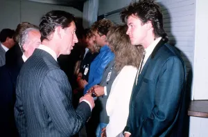 Singer Paul Young with Prince Charles at a concert to celebrate the 10th anniversary of Singer Paul Young with Prince Charles at a concert to celebrate the 10th anniversary of
