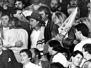 Singer Rod Stewart and girlfriend Kelly Emberg pictured at Ninian Park before the Wales v Singer Rod Stewart and girlfriend Kelly Emberg pictured at Ninian Park before the Wales v