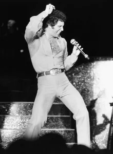 Singer Tom Jones on stage in Lake Tahoe, Nevada 1993 Singer Tom Jones on stage in Lake Tahoe, Nevada 1993