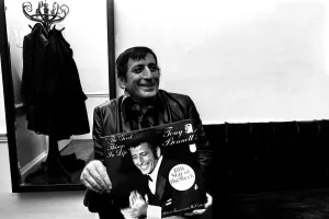 Singer Tony Bennett in the dressing room at Newcastle City Hall before his performance Singer Tony Bennett in the dressing room at Newcastle City Hall before his performance