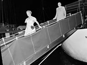 Sir Bernard and Lady Docker seen here on their yacht in Cannes. September 1952 C4568 Sir Bernard and Lady Docker seen here on their yacht in Cannes. September 1952 C4568