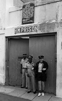Sir Elton John pictured outside the jail in the West Indies on the Island of Monstserrat Sir Elton John pictured outside the jail in the West Indies on the Island of Monstserrat