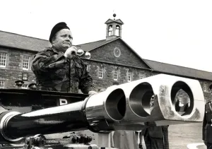 Sir Harry Secombe in 1976 when he was made a honorary Welsh Gunner at Raglan barracks Sir Harry Secombe in 1976 when he was made a honorary Welsh Gunner at Raglan barracks