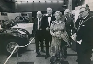 Sir William Lyons and Lady Lyons pictured at the opening of the Jaguar Cars unique Sir William Lyons and Lady Lyons pictured at the opening of the Jaguar Cars unique