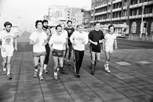 Bill Sirs and Jeremy Corbyn running during the Labour party conference, Brighton Bill Sirs and Jeremy Corbyn running during the Labour party conference, Brighton