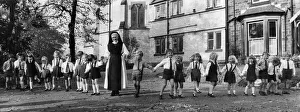 Sister David Power with her pupils at Holly Mount Convent at Tottington, near Bury, Lanes Sister David Power with her pupils at Holly Mount Convent at Tottington, near Bury, Lanes