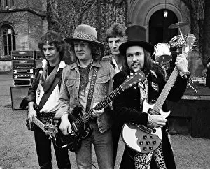 Images Dated 26th January 1984: Slade (Dave Hill, Don Powell, Noddy Holder and Jim Lea) filming a new video at Eastnor