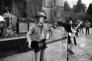 Images Dated 26th January 1984: Slade (Dave Hill and Noddy Holder) filming a new video at Eastnor Castle, near Ledbury