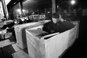 Sleeping rough in a cardboard box under the arch, 19 yr old Paul Mills from Croydon Sleeping rough in a cardboard box under the arch, 19 yr old Paul Mills from Croydon