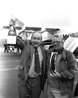 A smiling Sir Harry Secombe flew into Newcastle Airport A smiling Sir Harry Secombe flew into Newcastle Airport