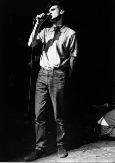 The Smiths pop singer Morrissey singing on stage 1984 The Smiths pop singer Morrissey singing on stage 1984