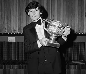 Snooker player Jimmy White pictured receiving a trophy from Cliff Thorburn at Kingston Snooker player Jimmy White pictured receiving a trophy from Cliff Thorburn at Kingston