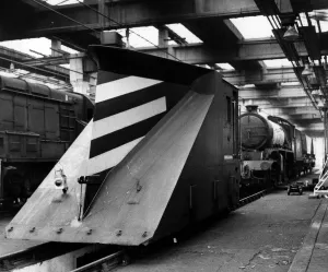 A snowplough waiting to be attached to an engine in the sheds on 9th September 1972 A snowplough waiting to be attached to an engine in the sheds on 9th September 1972