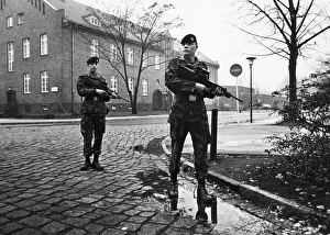 Soldier of the Kings regiment of the British Army in West Germany pictured on foot patrol Soldier of the Kings regiment of the British Army in West Germany pictured on foot patrol