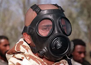 A soldier wears a gas mask in training Oct 1990 during the Gulf crisis A soldier wears a gas mask in training Oct 1990 during the Gulf crisis