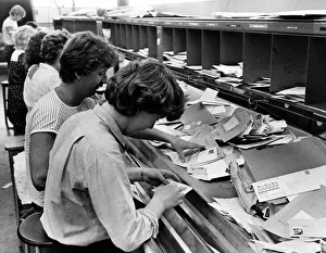 Sorting mail at Bishop Street. 21st July 1984 Sorting mail at Bishop Street. 21st July 1984