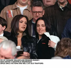 00236 Collection: Spice Girls Victoria and Mel C at the Manchester United v Sheffield Wednesday football
