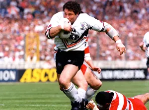 Sport - Rugby League - Kurt Sorensen powers through to score Widnes' Sport - Rugby League - Kurt Sorensen powers through to score Widnes'