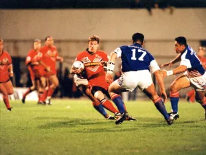 Sport - Rugby League - Wales v Western Samoa - Welsh flyer John Devereux makes a break Sport - Rugby League - Wales v Western Samoa - Welsh flyer John Devereux makes a break