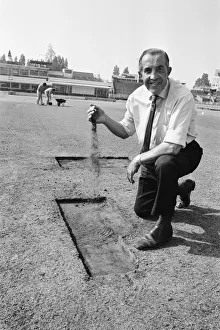Sports stadium affected in Birmingham during the summer heatwave and drought of 1976 Sports stadium affected in Birmingham during the summer heatwave and drought of 1976
