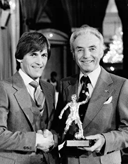 Stanley Matthews former footballer presents Kenny Dalglish with The Footballer of Stanley Matthews former footballer presents Kenny Dalglish with The Footballer of
