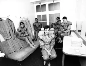 Five Star pop group in dressing room at Colstone Hall, Bristol Five Star pop group in dressing room at Colstone Hall, Bristol