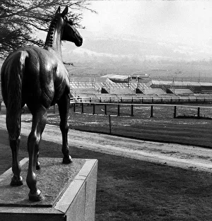 A Statue of the famous racehorse Arkle at Cheltenham. 12th March 1974 A Statue of the famous racehorse Arkle at Cheltenham. 12th March 1974