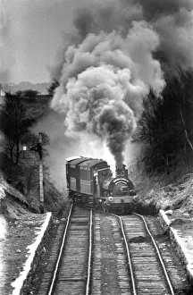 A steam locomotive belonging to the Tanfield Railway Company steams along the Museums A steam locomotive belonging to the Tanfield Railway Company steams along the Museums