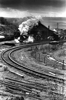 Steam trains leaving the sheds at Tanfield Railway on 3rd April, 1988 Steam trains leaving the sheds at Tanfield Railway on 3rd April, 1988