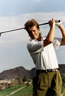 Stefan Edberg Tennis Player having a go at playing golf Stefan Edberg Tennis Player having a go at playing golf