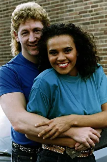 Steve Logan and Sandy Young alias Phoenix from the television programme Gladiators Steve Logan and Sandy Young alias Phoenix from the television programme Gladiators