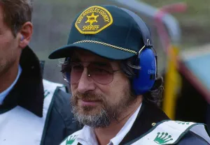 Steven Spielberg Cancer Research shoot Gleneagles 1997 baseball cap ear protectors Steven Spielberg Cancer Research shoot Gleneagles 1997 baseball cap ear protectors